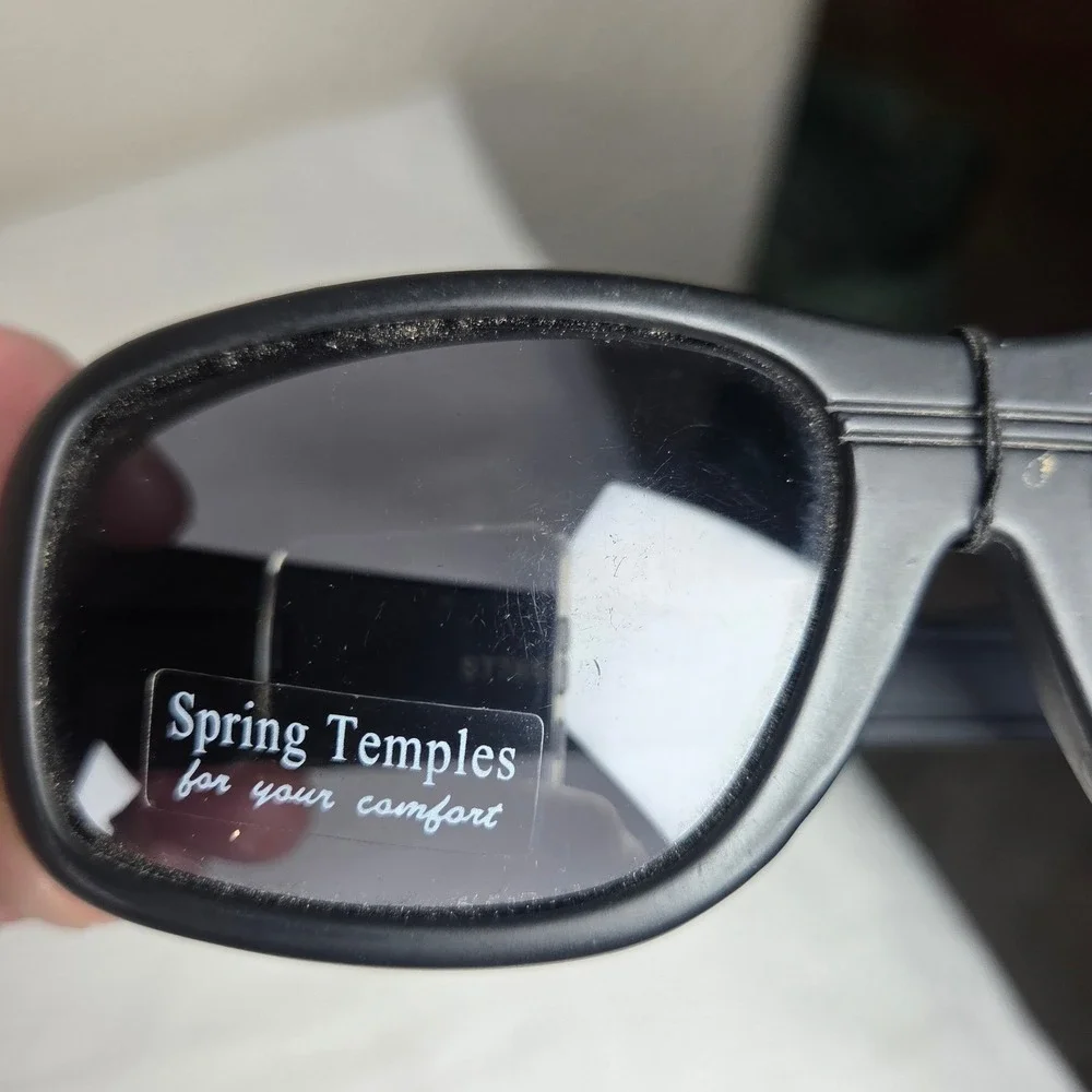 Polarized Fit Over Sunglasses Black Frame Smoke Lens Glare Blocking Fitover Wear